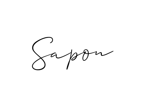 Design your own signature with our free online signature maker. With this signature software, you can create a handwritten (Allison_Script) signature for name Sapon. Sapon signature style 2 images and pictures png