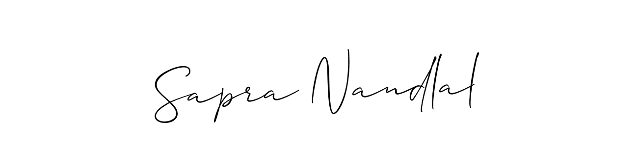 Allison_Script is a professional signature style that is perfect for those who want to add a touch of class to their signature. It is also a great choice for those who want to make their signature more unique. Get Sapra Nandlal name to fancy signature for free. Sapra Nandlal signature style 2 images and pictures png