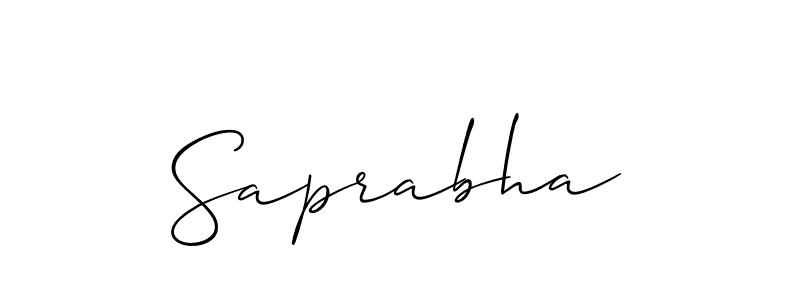 Also we have Saprabha name is the best signature style. Create professional handwritten signature collection using Allison_Script autograph style. Saprabha signature style 2 images and pictures png