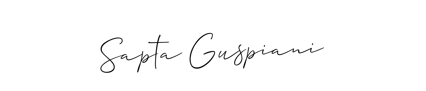 Once you've used our free online signature maker to create your best signature Allison_Script style, it's time to enjoy all of the benefits that Sapta Guspiani name signing documents. Sapta Guspiani signature style 2 images and pictures png