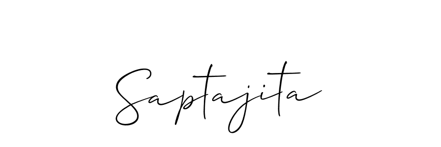 How to make Saptajita name signature. Use Allison_Script style for creating short signs online. This is the latest handwritten sign. Saptajita signature style 2 images and pictures png