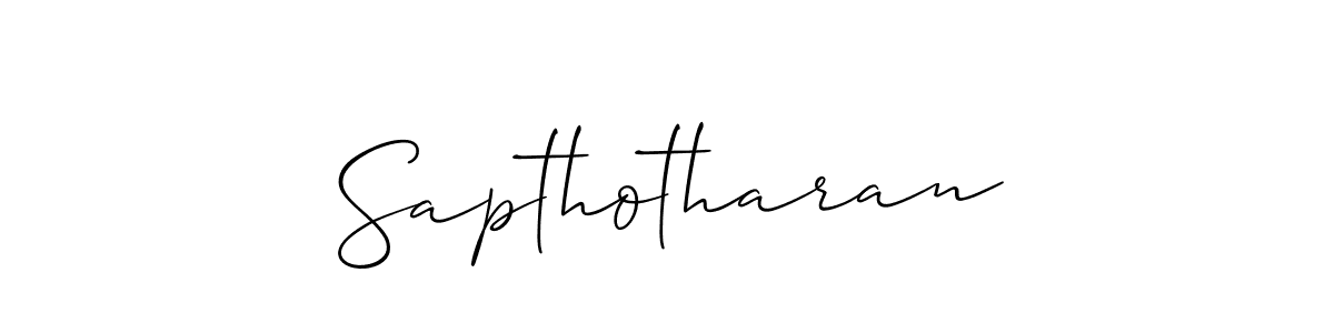 Also You can easily find your signature by using the search form. We will create Sapthotharan name handwritten signature images for you free of cost using Allison_Script sign style. Sapthotharan signature style 2 images and pictures png