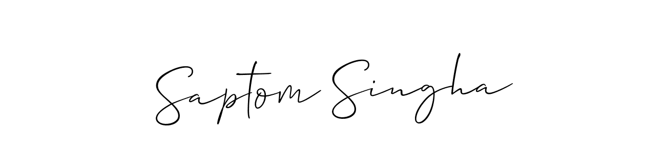 How to make Saptom Singha signature? Allison_Script is a professional autograph style. Create handwritten signature for Saptom Singha name. Saptom Singha signature style 2 images and pictures png