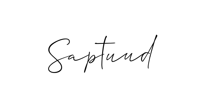 It looks lik you need a new signature style for name Saptuud. Design unique handwritten (Allison_Script) signature with our free signature maker in just a few clicks. Saptuud signature style 2 images and pictures png