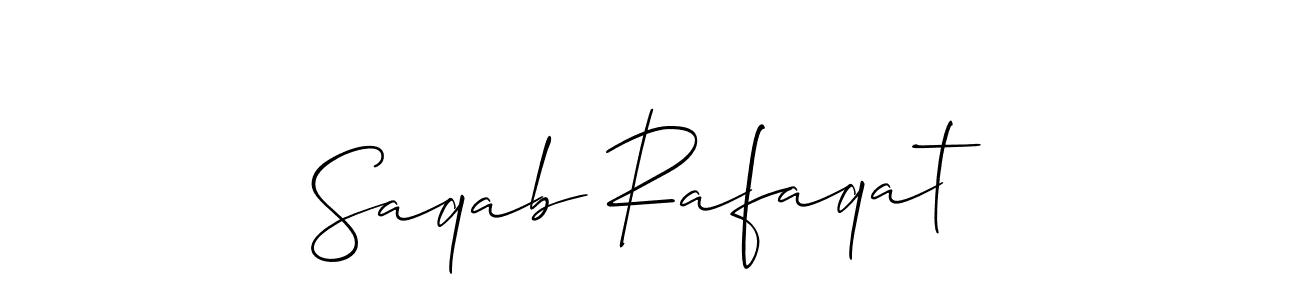 Also we have Saqab Rafaqat name is the best signature style. Create professional handwritten signature collection using Allison_Script autograph style. Saqab Rafaqat signature style 2 images and pictures png