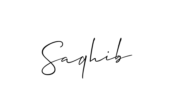 Create a beautiful signature design for name Saqhib. With this signature (Allison_Script) fonts, you can make a handwritten signature for free. Saqhib signature style 2 images and pictures png