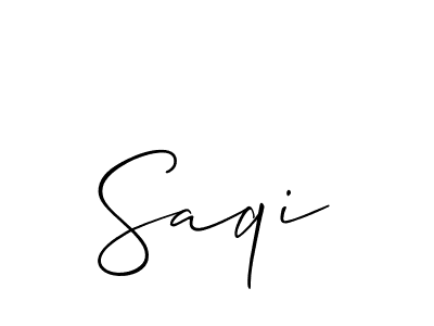 How to make Saqi signature? Allison_Script is a professional autograph style. Create handwritten signature for Saqi name. Saqi signature style 2 images and pictures png