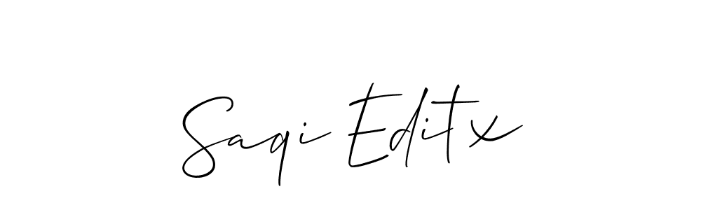 You should practise on your own different ways (Allison_Script) to write your name (Saqi Editx) in signature. don't let someone else do it for you. Saqi Editx signature style 2 images and pictures png