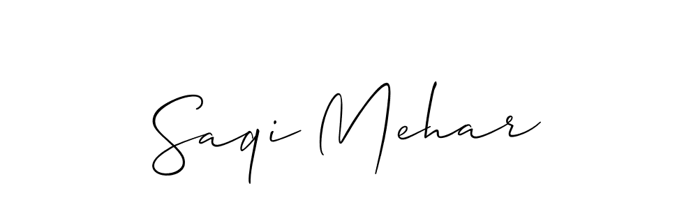 Use a signature maker to create a handwritten signature online. With this signature software, you can design (Allison_Script) your own signature for name Saqi Mehar. Saqi Mehar signature style 2 images and pictures png