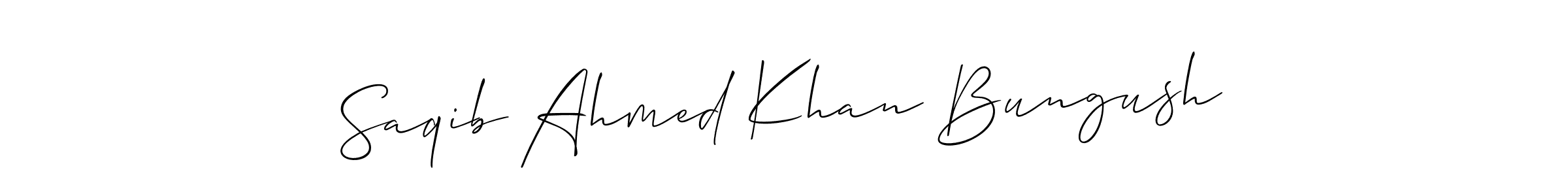 if you are searching for the best signature style for your name Saqib Ahmed Khan Bungush. so please give up your signature search. here we have designed multiple signature styles  using Allison_Script. Saqib Ahmed Khan Bungush signature style 2 images and pictures png