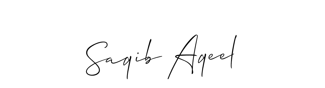 Allison_Script is a professional signature style that is perfect for those who want to add a touch of class to their signature. It is also a great choice for those who want to make their signature more unique. Get Saqib Aqeel name to fancy signature for free. Saqib Aqeel signature style 2 images and pictures png