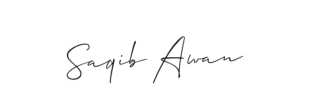 Also we have Saqib Awan name is the best signature style. Create professional handwritten signature collection using Allison_Script autograph style. Saqib Awan signature style 2 images and pictures png