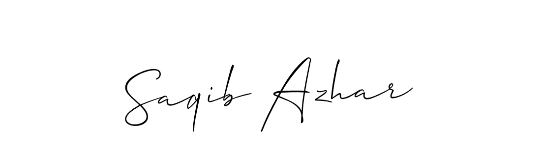 Make a beautiful signature design for name Saqib Azhar. With this signature (Allison_Script) style, you can create a handwritten signature for free. Saqib Azhar signature style 2 images and pictures png