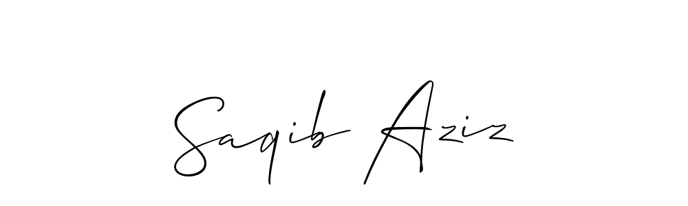 How to make Saqib Aziz name signature. Use Allison_Script style for creating short signs online. This is the latest handwritten sign. Saqib Aziz signature style 2 images and pictures png