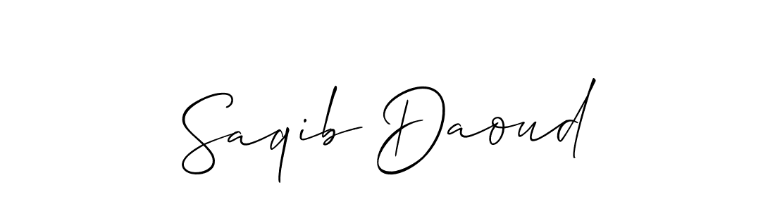 Create a beautiful signature design for name Saqib Daoud. With this signature (Allison_Script) fonts, you can make a handwritten signature for free. Saqib Daoud signature style 2 images and pictures png