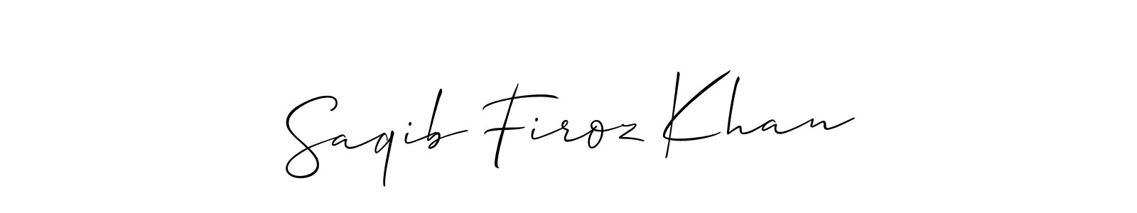 if you are searching for the best signature style for your name Saqib Firoz Khan. so please give up your signature search. here we have designed multiple signature styles  using Allison_Script. Saqib Firoz Khan signature style 2 images and pictures png