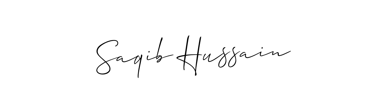 Use a signature maker to create a handwritten signature online. With this signature software, you can design (Allison_Script) your own signature for name Saqib Hussain. Saqib Hussain signature style 2 images and pictures png