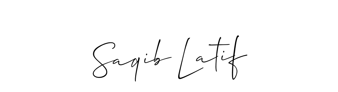 How to make Saqib Latif name signature. Use Allison_Script style for creating short signs online. This is the latest handwritten sign. Saqib Latif signature style 2 images and pictures png