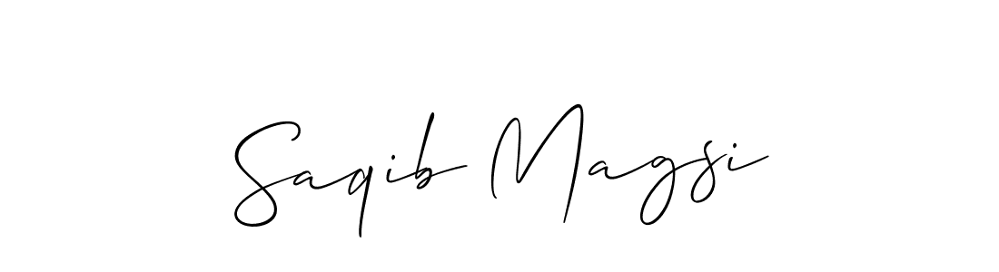 Also You can easily find your signature by using the search form. We will create Saqib Magsi name handwritten signature images for you free of cost using Allison_Script sign style. Saqib Magsi signature style 2 images and pictures png