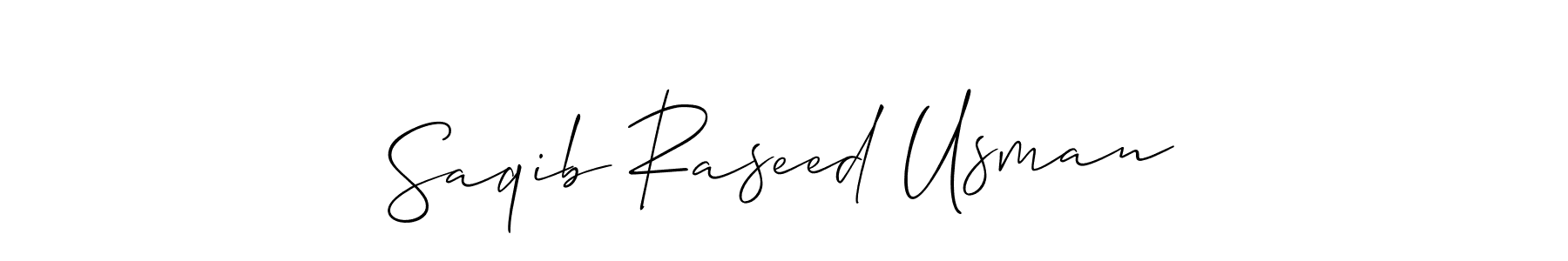 How to make Saqib Raseed Usman name signature. Use Allison_Script style for creating short signs online. This is the latest handwritten sign. Saqib Raseed Usman signature style 2 images and pictures png