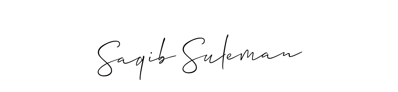 You should practise on your own different ways (Allison_Script) to write your name (Saqib Suleman) in signature. don't let someone else do it for you. Saqib Suleman signature style 2 images and pictures png