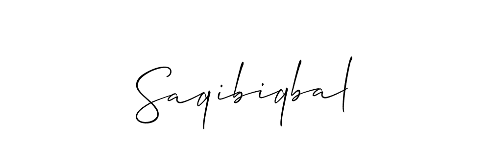 How to make Saqibiqbal name signature. Use Allison_Script style for creating short signs online. This is the latest handwritten sign. Saqibiqbal signature style 2 images and pictures png