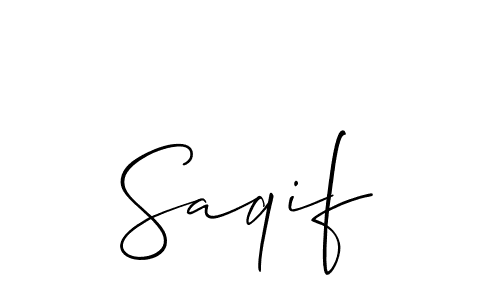 Allison_Script is a professional signature style that is perfect for those who want to add a touch of class to their signature. It is also a great choice for those who want to make their signature more unique. Get Saqif name to fancy signature for free. Saqif signature style 2 images and pictures png