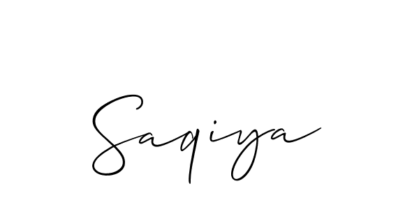 How to make Saqiya signature? Allison_Script is a professional autograph style. Create handwritten signature for Saqiya name. Saqiya signature style 2 images and pictures png