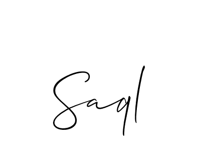 Saql stylish signature style. Best Handwritten Sign (Allison_Script) for my name. Handwritten Signature Collection Ideas for my name Saql. Saql signature style 2 images and pictures png