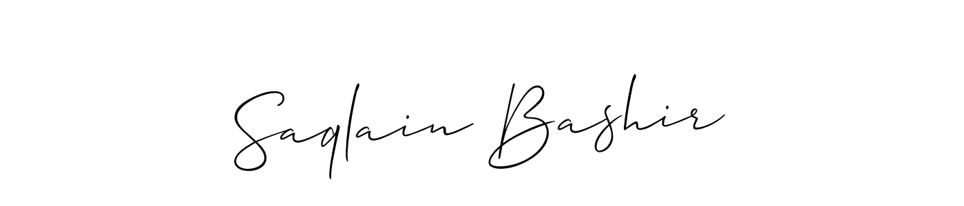 Also You can easily find your signature by using the search form. We will create Saqlain Bashir name handwritten signature images for you free of cost using Allison_Script sign style. Saqlain Bashir signature style 2 images and pictures png