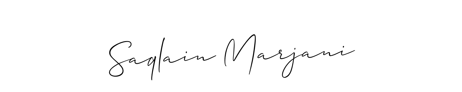 Make a short Saqlain Marjani signature style. Manage your documents anywhere anytime using Allison_Script. Create and add eSignatures, submit forms, share and send files easily. Saqlain Marjani signature style 2 images and pictures png