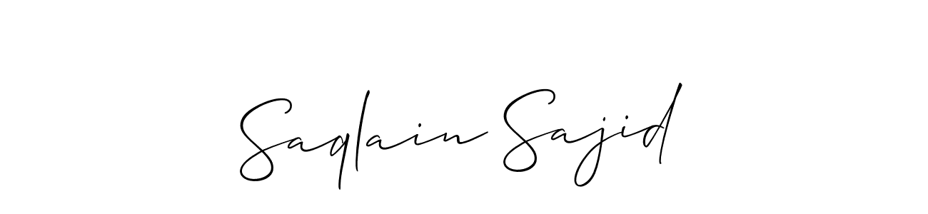 This is the best signature style for the Saqlain Sajid name. Also you like these signature font (Allison_Script). Mix name signature. Saqlain Sajid signature style 2 images and pictures png