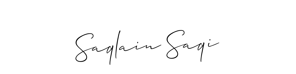 It looks lik you need a new signature style for name Saqlain Saqi. Design unique handwritten (Allison_Script) signature with our free signature maker in just a few clicks. Saqlain Saqi signature style 2 images and pictures png