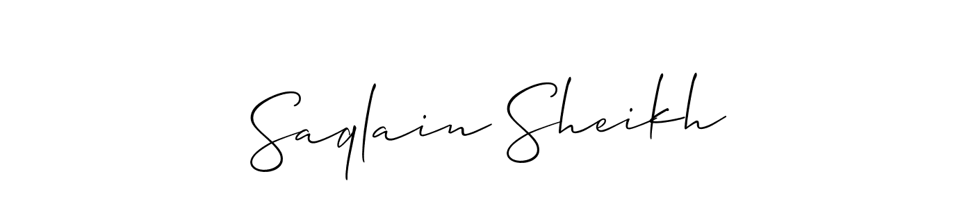 Design your own signature with our free online signature maker. With this signature software, you can create a handwritten (Allison_Script) signature for name Saqlain Sheikh. Saqlain Sheikh signature style 2 images and pictures png