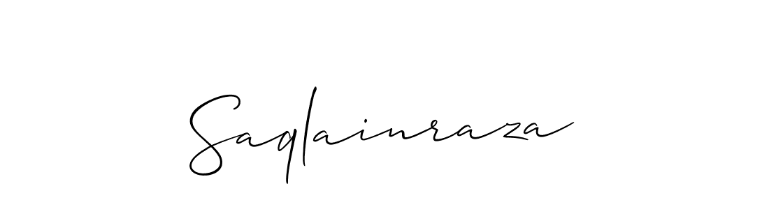 Design your own signature with our free online signature maker. With this signature software, you can create a handwritten (Allison_Script) signature for name Saqlainraza. Saqlainraza signature style 2 images and pictures png