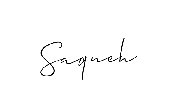 Allison_Script is a professional signature style that is perfect for those who want to add a touch of class to their signature. It is also a great choice for those who want to make their signature more unique. Get Saqneh name to fancy signature for free. Saqneh signature style 2 images and pictures png