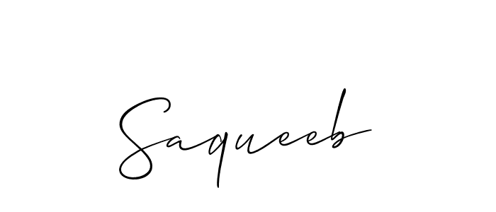 How to Draw Saqueeb signature style? Allison_Script is a latest design signature styles for name Saqueeb. Saqueeb signature style 2 images and pictures png