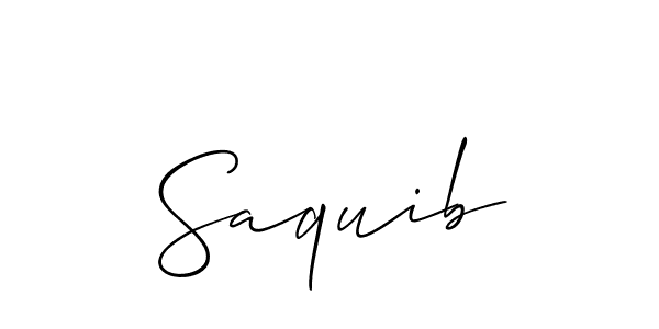 Make a beautiful signature design for name Saquib. With this signature (Allison_Script) style, you can create a handwritten signature for free. Saquib signature style 2 images and pictures png