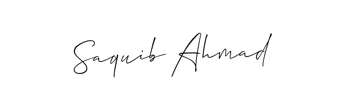 You should practise on your own different ways (Allison_Script) to write your name (Saquib Ahmad) in signature. don't let someone else do it for you. Saquib Ahmad signature style 2 images and pictures png