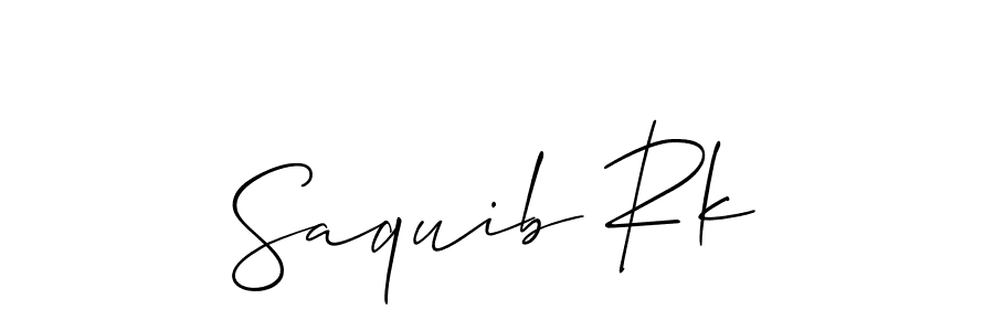 How to make Saquib Rk name signature. Use Allison_Script style for creating short signs online. This is the latest handwritten sign. Saquib Rk signature style 2 images and pictures png