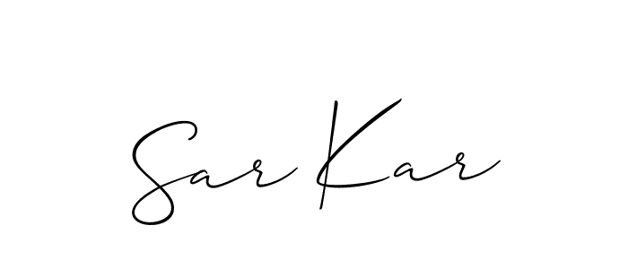 if you are searching for the best signature style for your name Sar Kar. so please give up your signature search. here we have designed multiple signature styles  using Allison_Script. Sar Kar signature style 2 images and pictures png