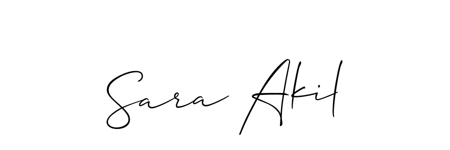 Make a beautiful signature design for name Sara Akil. With this signature (Allison_Script) style, you can create a handwritten signature for free. Sara Akil signature style 2 images and pictures png