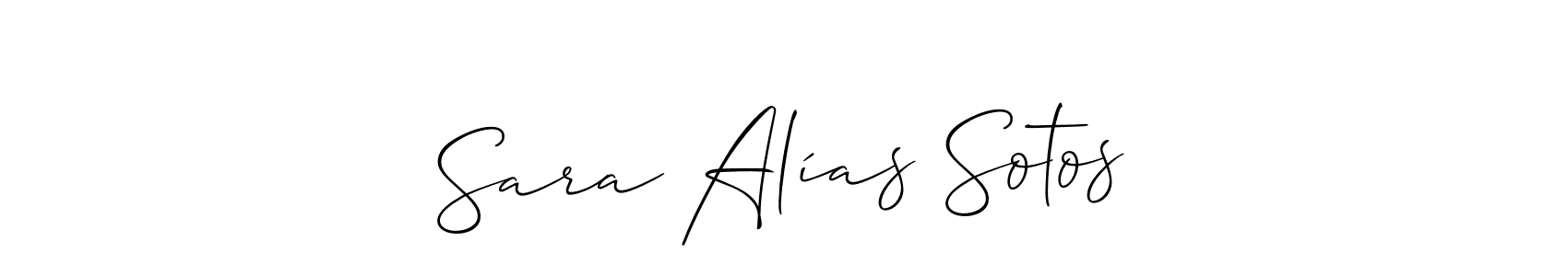 if you are searching for the best signature style for your name Sara Alías Sotos. so please give up your signature search. here we have designed multiple signature styles  using Allison_Script. Sara Alías Sotos signature style 2 images and pictures png