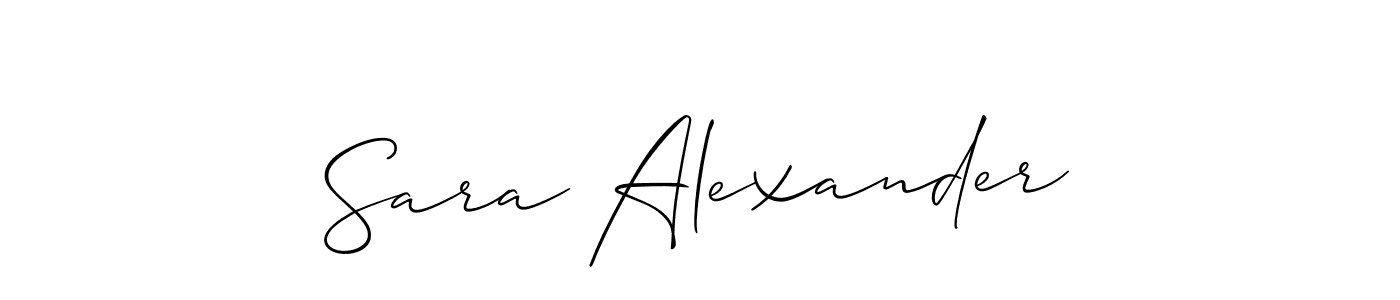 The best way (Allison_Script) to make a short signature is to pick only two or three words in your name. The name Sara Alexander include a total of six letters. For converting this name. Sara Alexander signature style 2 images and pictures png