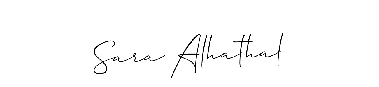 How to make Sara Alhathal name signature. Use Allison_Script style for creating short signs online. This is the latest handwritten sign. Sara Alhathal signature style 2 images and pictures png