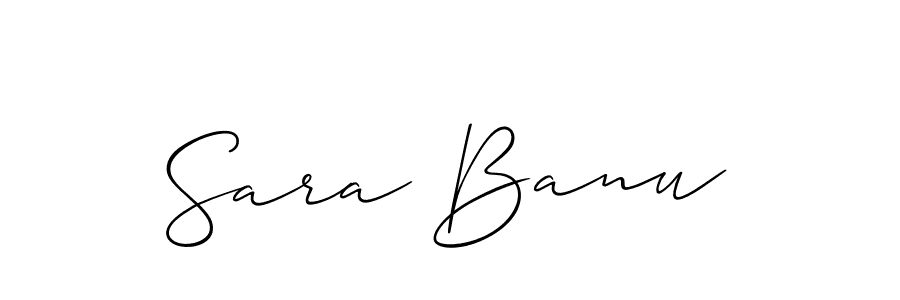 Also You can easily find your signature by using the search form. We will create Sara Banu name handwritten signature images for you free of cost using Allison_Script sign style. Sara Banu signature style 2 images and pictures png