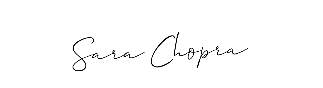 Make a beautiful signature design for name Sara Chopra. With this signature (Allison_Script) style, you can create a handwritten signature for free. Sara Chopra signature style 2 images and pictures png