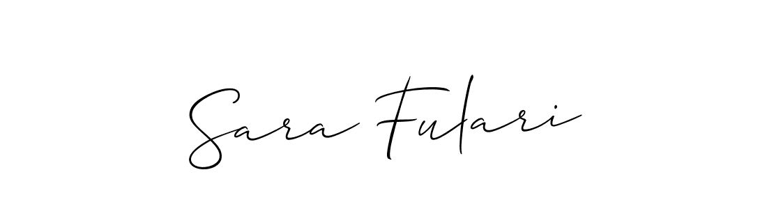 How to make Sara Fulari signature? Allison_Script is a professional autograph style. Create handwritten signature for Sara Fulari name. Sara Fulari signature style 2 images and pictures png