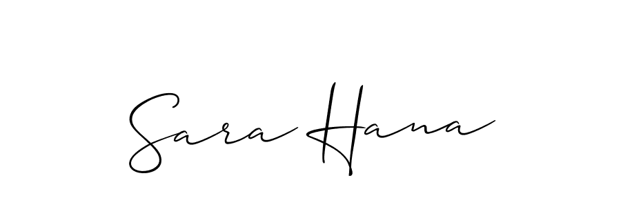 Use a signature maker to create a handwritten signature online. With this signature software, you can design (Allison_Script) your own signature for name Sara Hana. Sara Hana signature style 2 images and pictures png