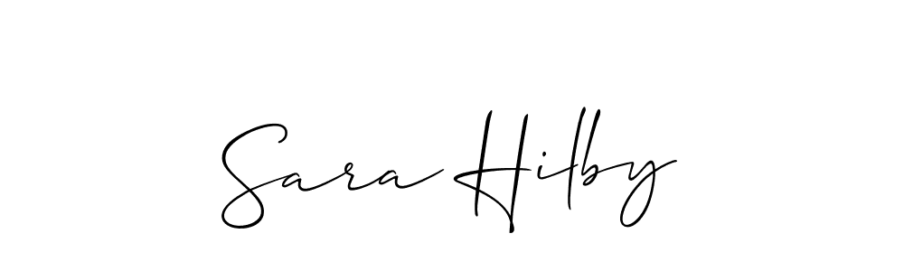 The best way (Allison_Script) to make a short signature is to pick only two or three words in your name. The name Sara Hilby include a total of six letters. For converting this name. Sara Hilby signature style 2 images and pictures png